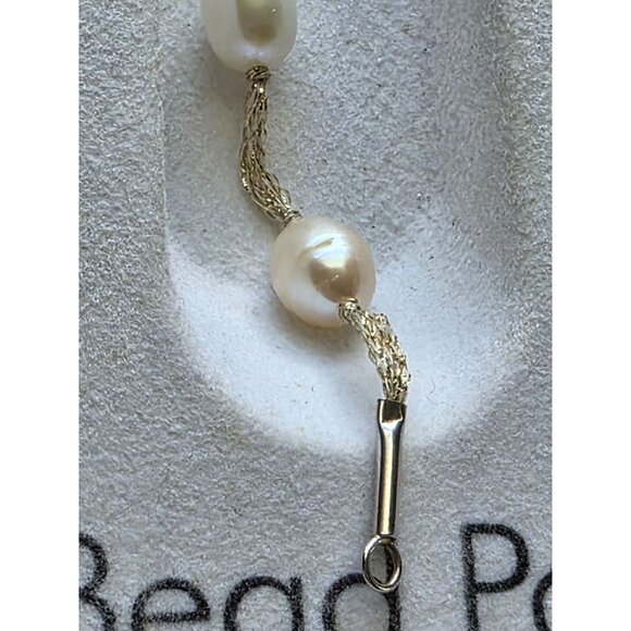 925 Sterling Silver Baroque Pearl Bracelet 6.5" - Picture 7 of 13